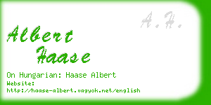 albert haase business card